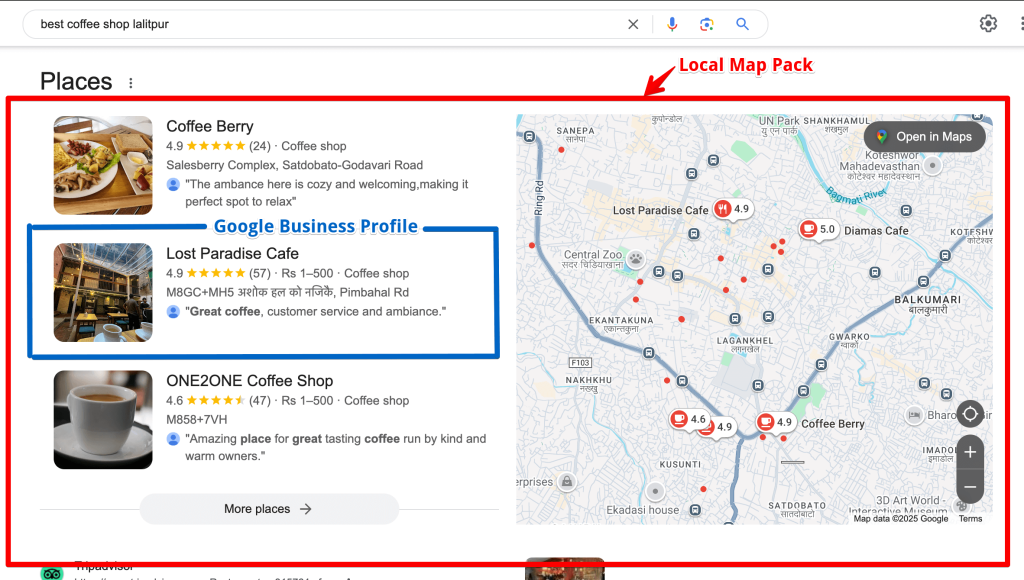 benefits of local SEO is to rank in Local Map pack